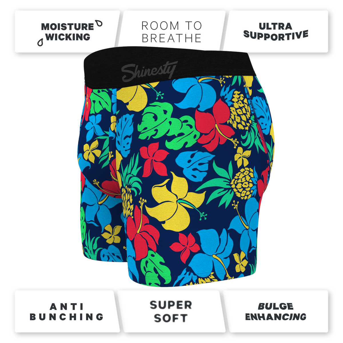 The Big Kahunas | Hawaiian Print Boxer Ball Hammock® Pouch Trunks Underwear - Shinesty