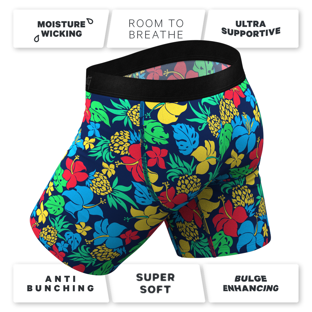 The Big Kahunas | Hawaiian Print Boxer Ball Hammock® Boxer - Long Leg - Shinesty