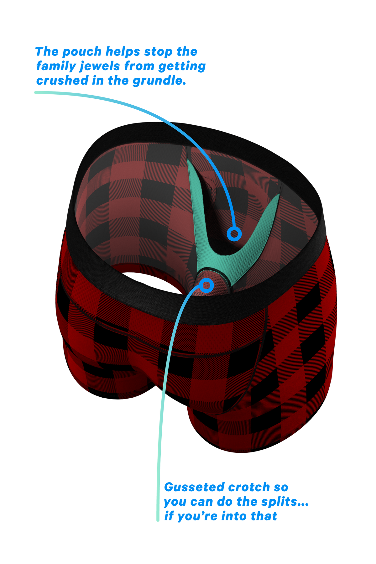 The Red & Black Lumberjack | Buffalo Check paradICE™ Cooling Ball Hammock® Underwear With Fly - Shinesty