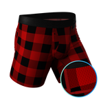The Red & Black Lumberjack | Buffalo Check paradICE™ Cooling Ball Hammock® Underwear With Fly - Shinesty