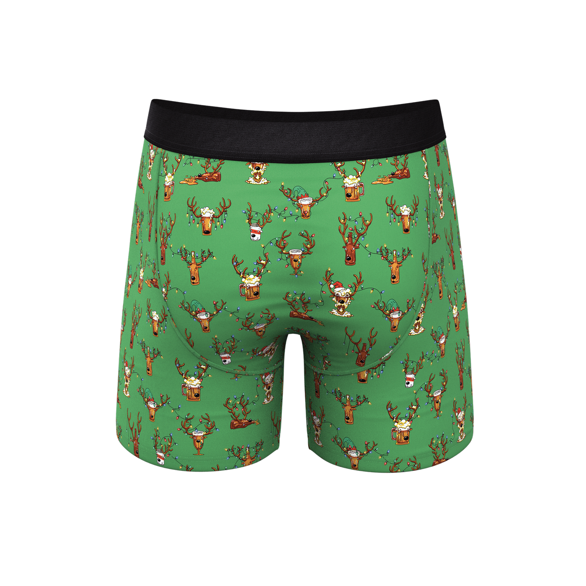 The Blitzened | Reindeer Beer Ball Hammock® Pouch Underwear With Fly - Shinesty