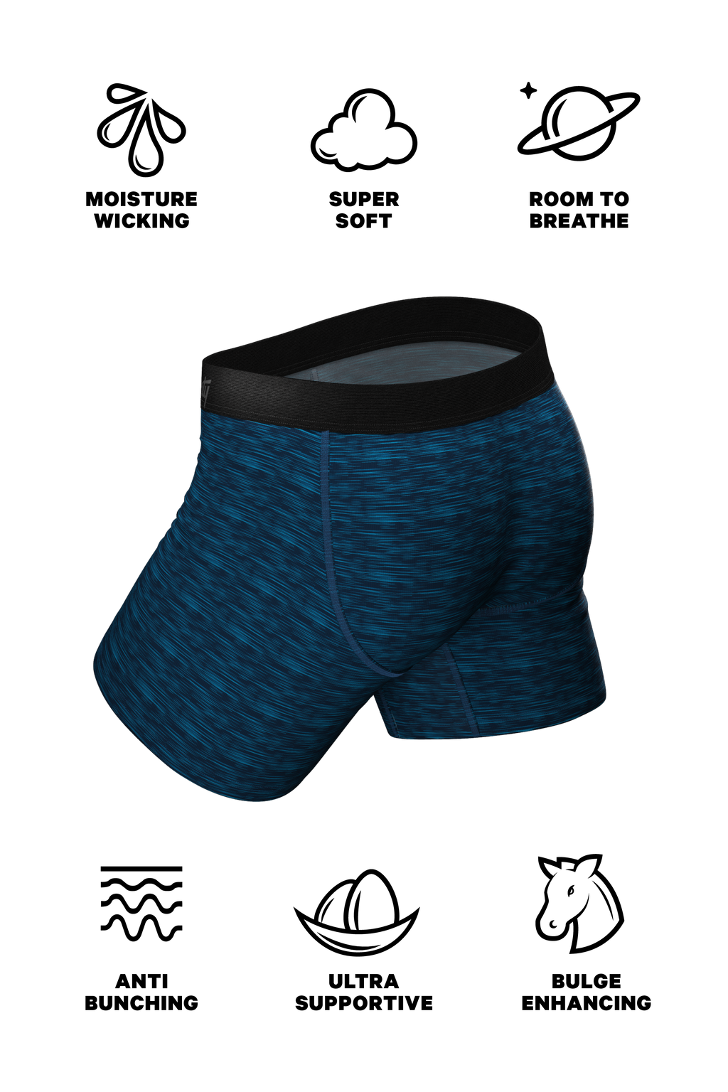 The Blue Planet | Blue Space Dye Ball Hammock® Pouch Underwear With Fly - Shinesty
