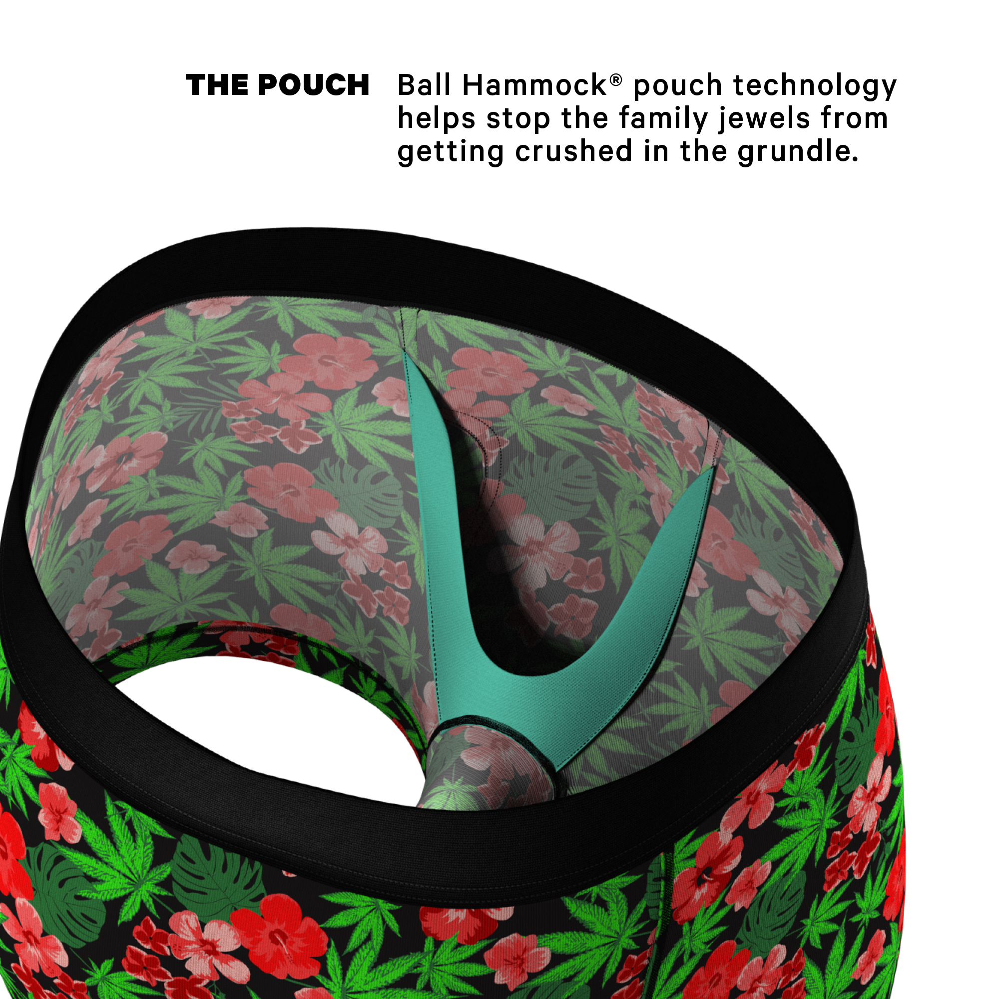 The Bongstera | Tropical Weed Ball Hammock® Pouch Trunks Underwear - Shinesty