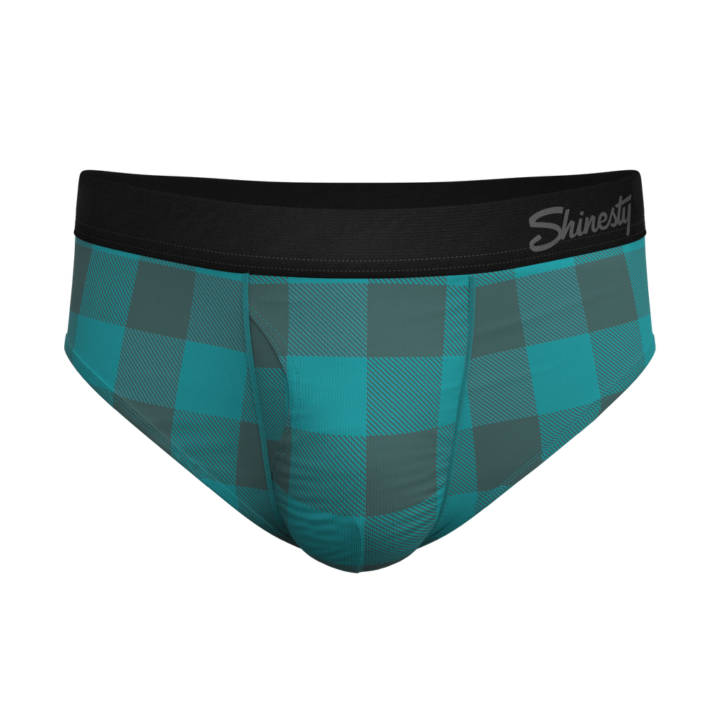 The Plaid And Simple | Green Buffalo Check Ball Hammock® Pouch Underwear Briefs - Shinesty