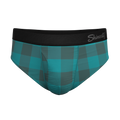 The Plaid And Simple | Green Buffalo Check Ball Hammock® Pouch Underwear Briefs - Shinesty