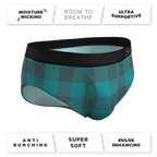 The Plaid And Simple | Green Buffalo Check Ball Hammock® Pouch Underwear Briefs - Shinesty