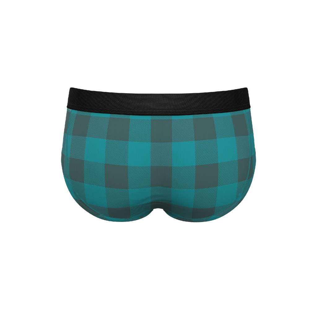 The Plaid And Simple | Green Buffalo Check Ball Hammock® Pouch Underwear Briefs - Shinesty