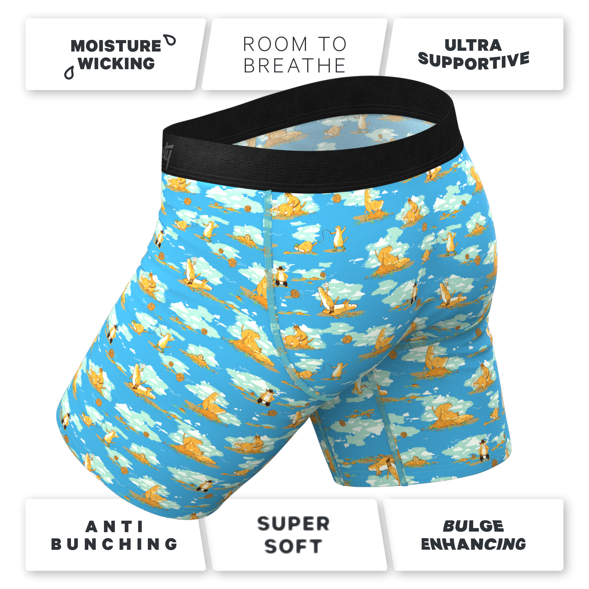 The Brokeback Mounted | Prairie Dog Ball Hammock® Boxer - Long Leg - Shinesty