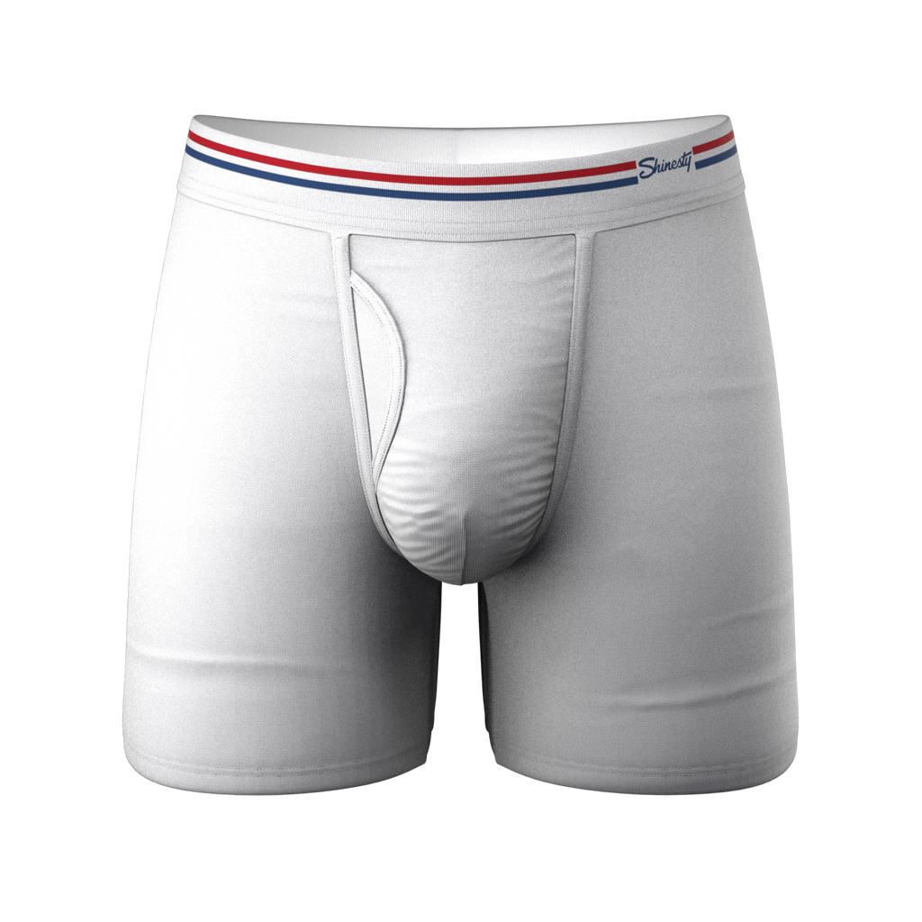 The Cloud 9 | Solid White Ball Hammock® Pouch Underwear With Fly - Shinesty