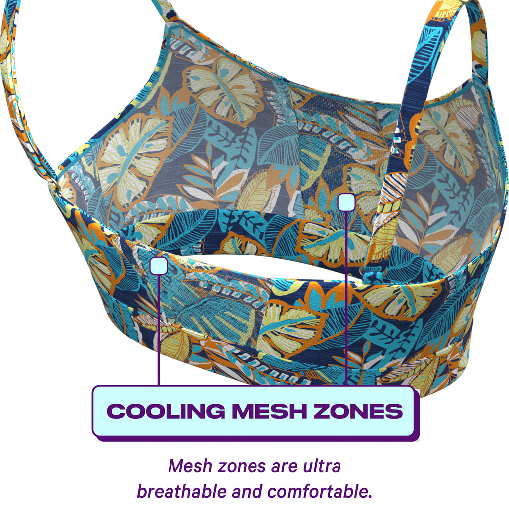 The Mahalo | Blue Tropical paradICE™ Boob Hammock™ Cooling Bralette - Shinesty