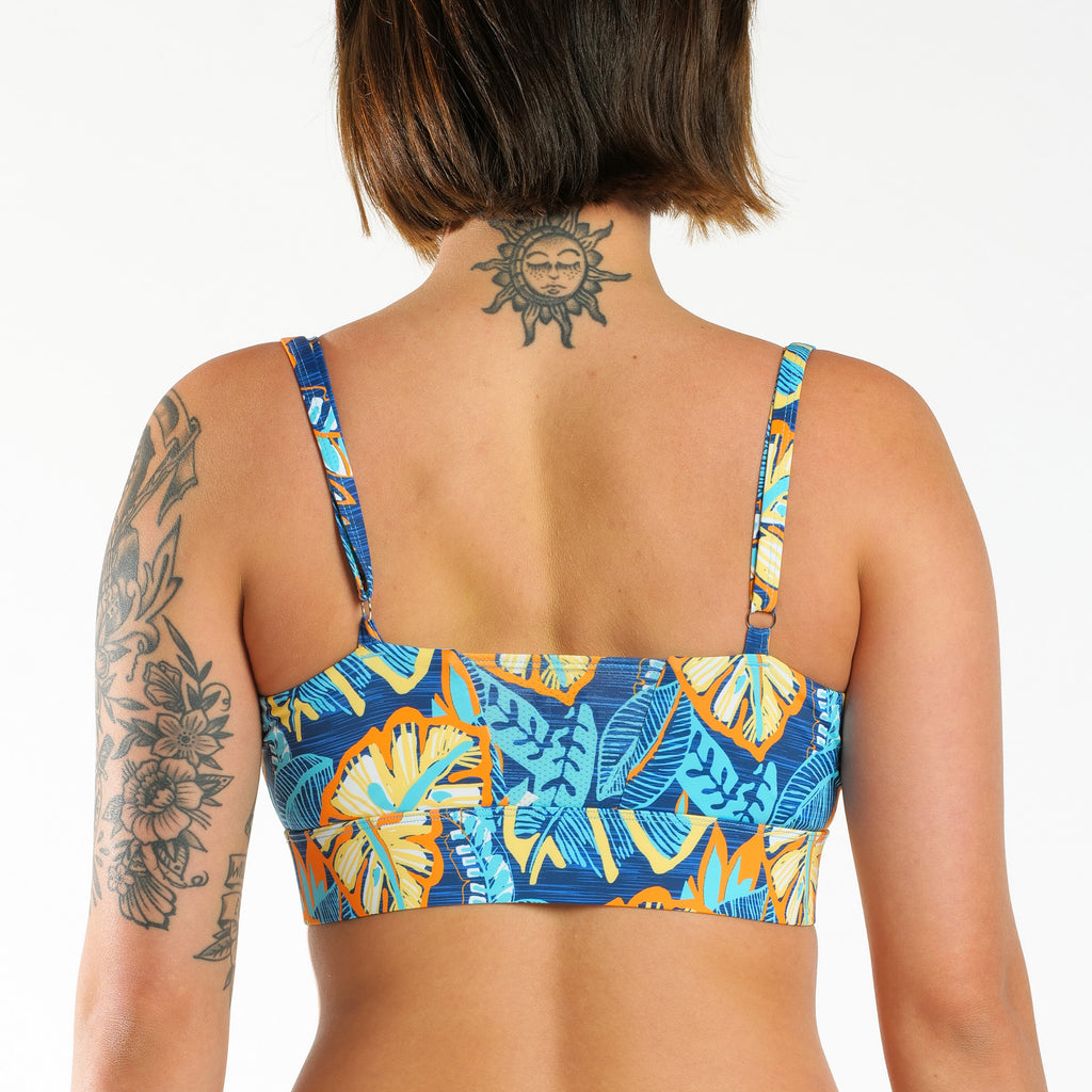 The Mahalo | Blue Tropical paradICE™ Boob Hammock™ Cooling Bralette - Shinesty