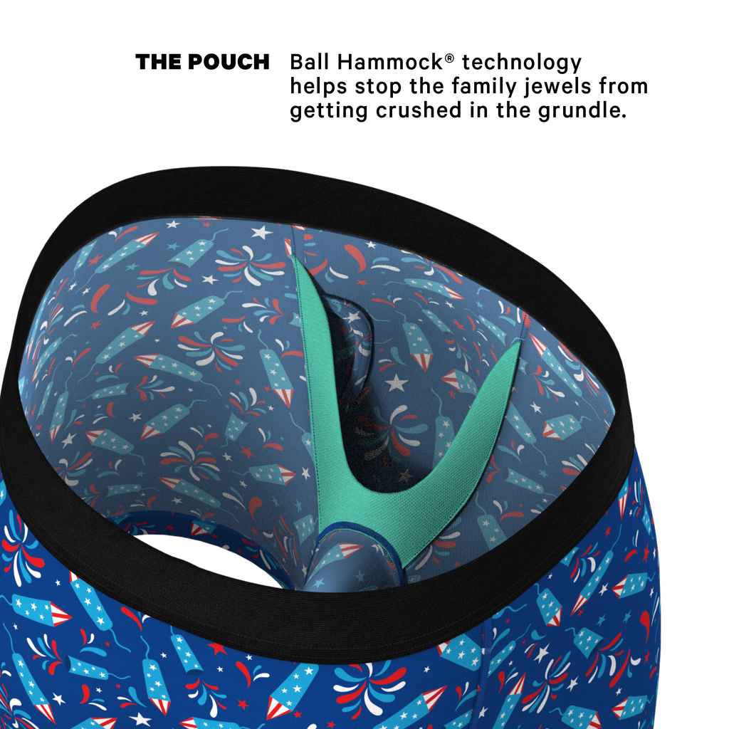 The Crotch Rocket | USA Firecracker Ball Hammock® Boxer - Long Leg - Shinesty