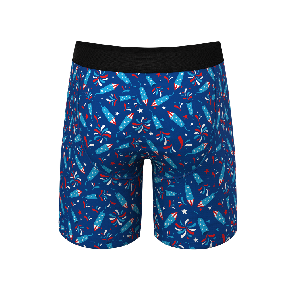 The Crotch Rocket | USA Firecracker Ball Hammock® Boxer - Long Leg - Shinesty