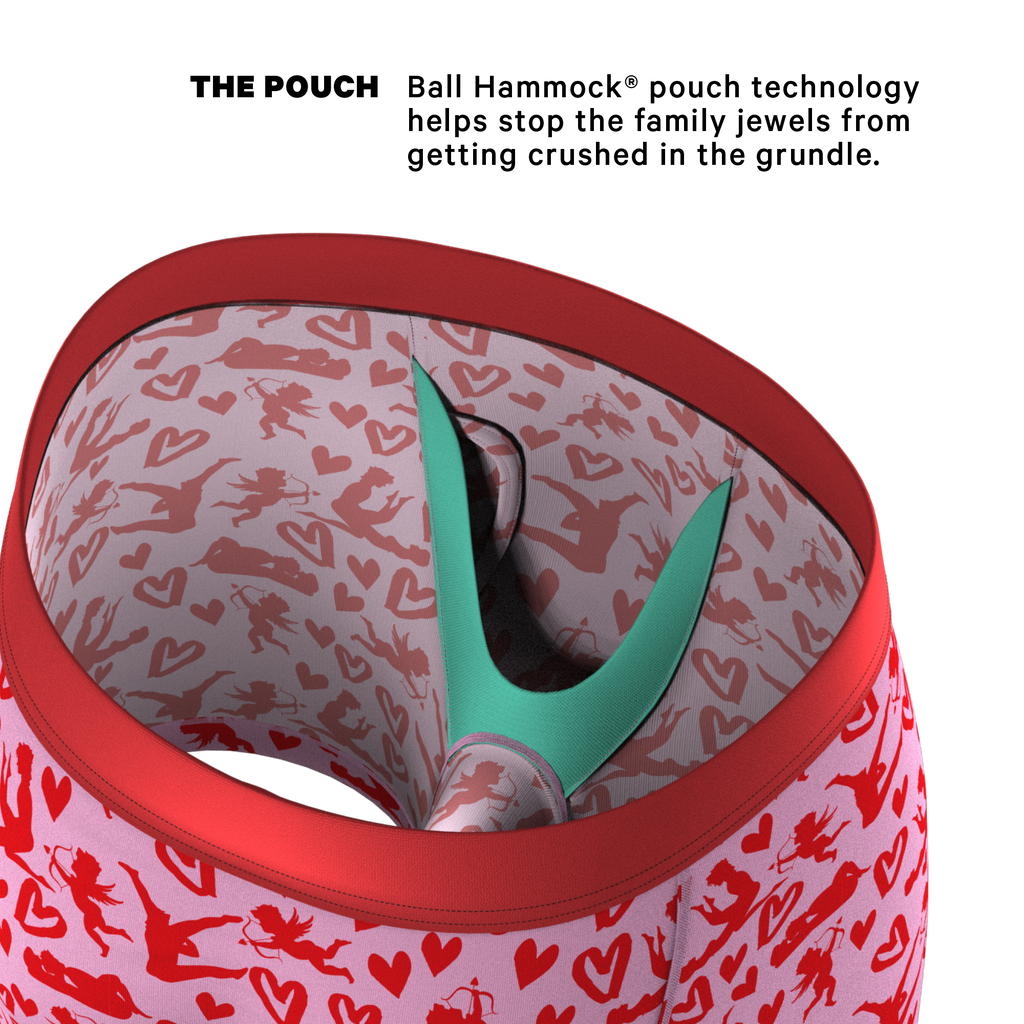The Cupid Shuffle | Glow in the Dark Valentines Day Ball Hammock® Pouch Underwear With Fly - Shinesty