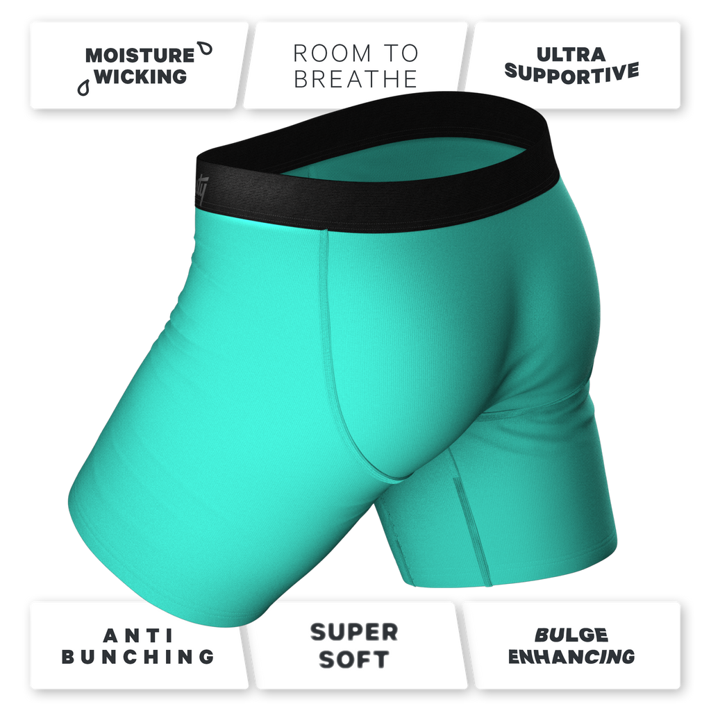 The Cyantific Theory | Turquoise Ball Hammock® Boxer - Long Leg - Shinesty