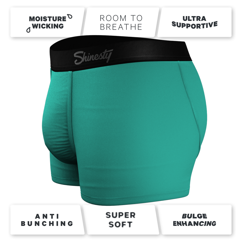 The Cyantific Theory | Turquoise Ball Hammock® Pouch Trunks Underwear - Shinesty