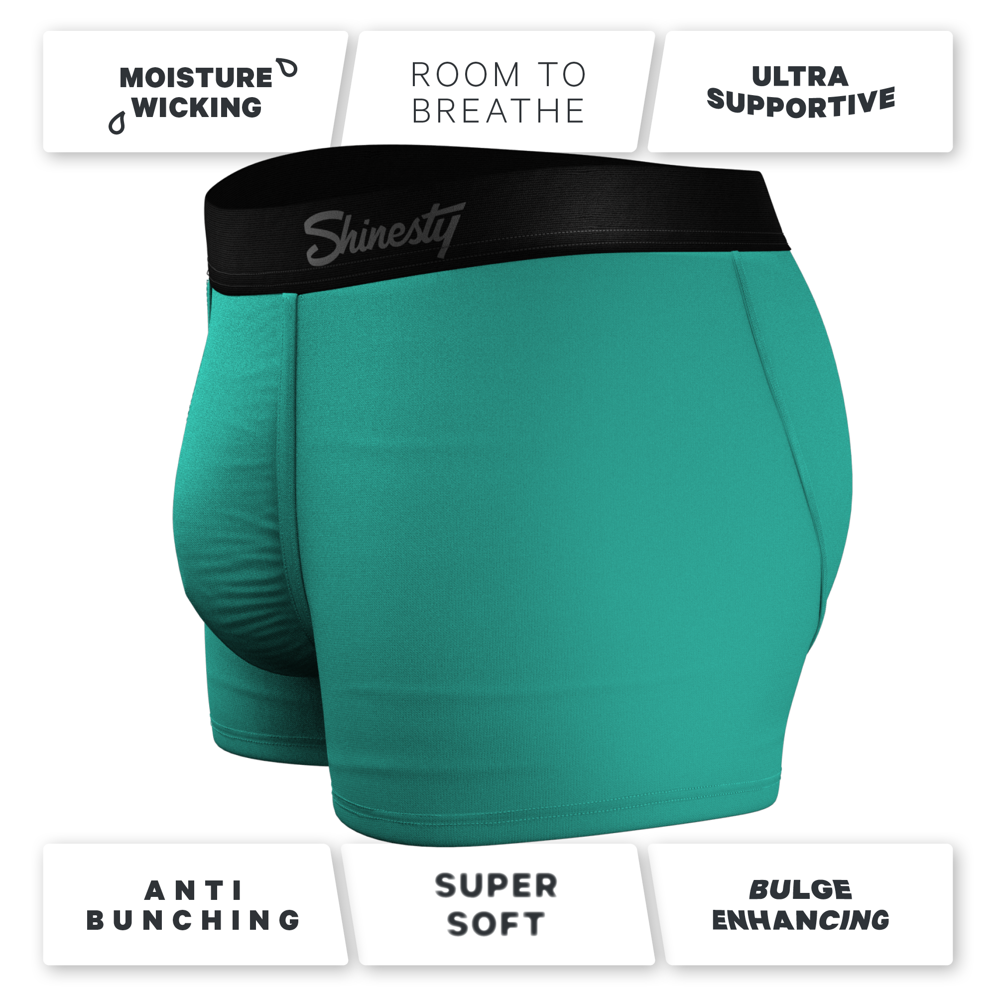 The Cyantific Theory | Turquoise Ball Hammock® Pouch Trunks Underwear - Shinesty