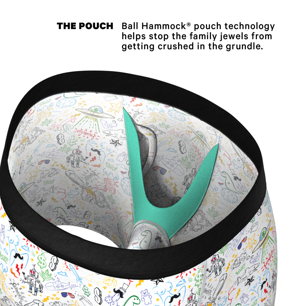 The Daily Detention | Doodle Ball Hammock® Pouch Underwear With Fly - Shinesty
