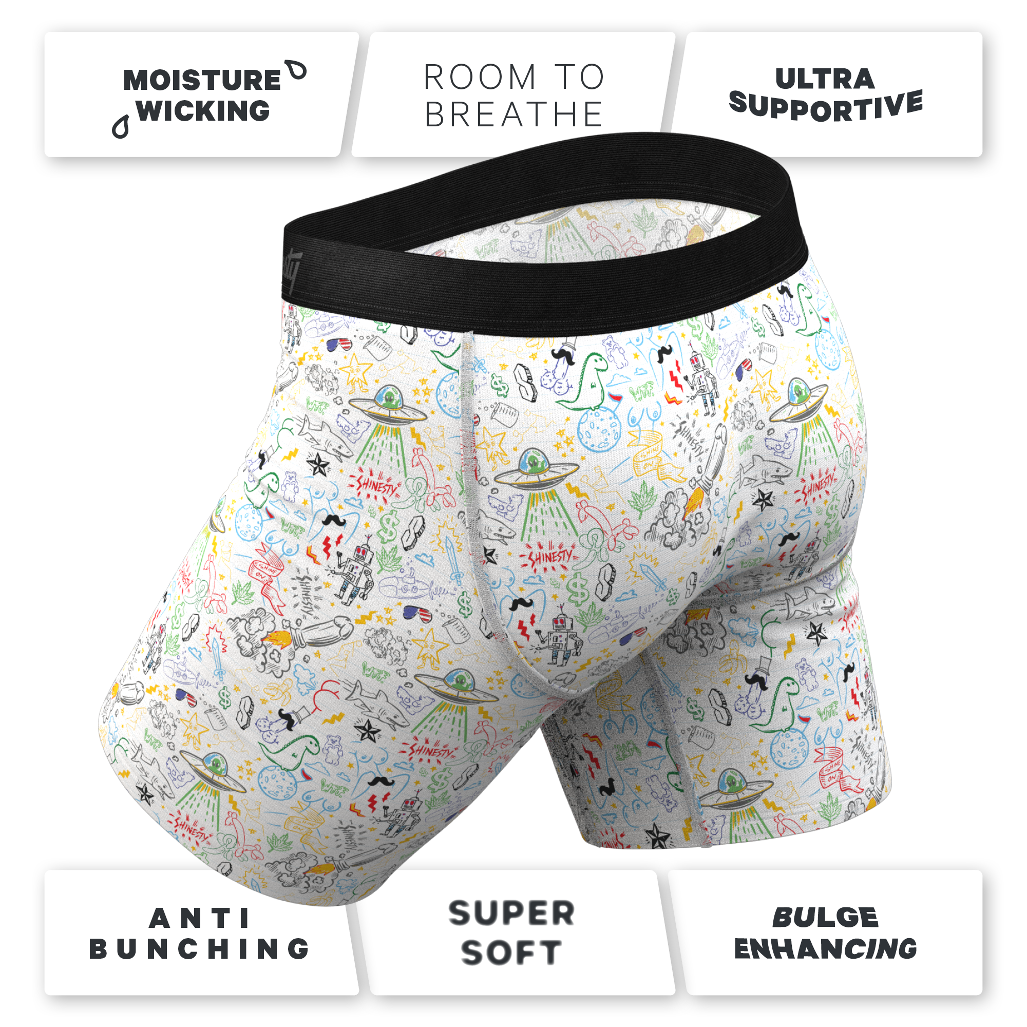 The Daily Detention | Doodle Ball Hammock® Boxer - Long Leg - Shinesty