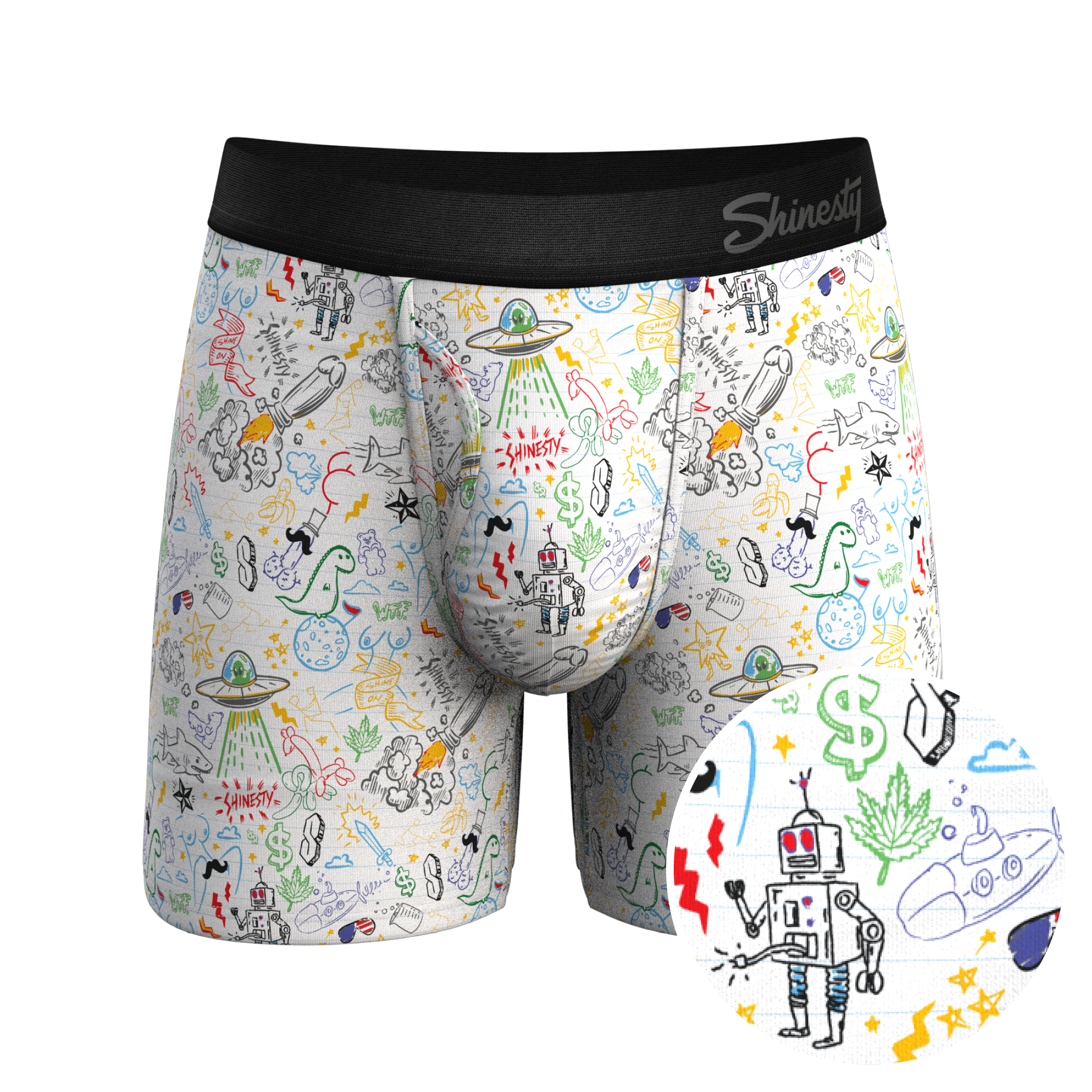 The Daily Detention | Doodle Ball Hammock® Pouch Underwear With Fly - Shinesty