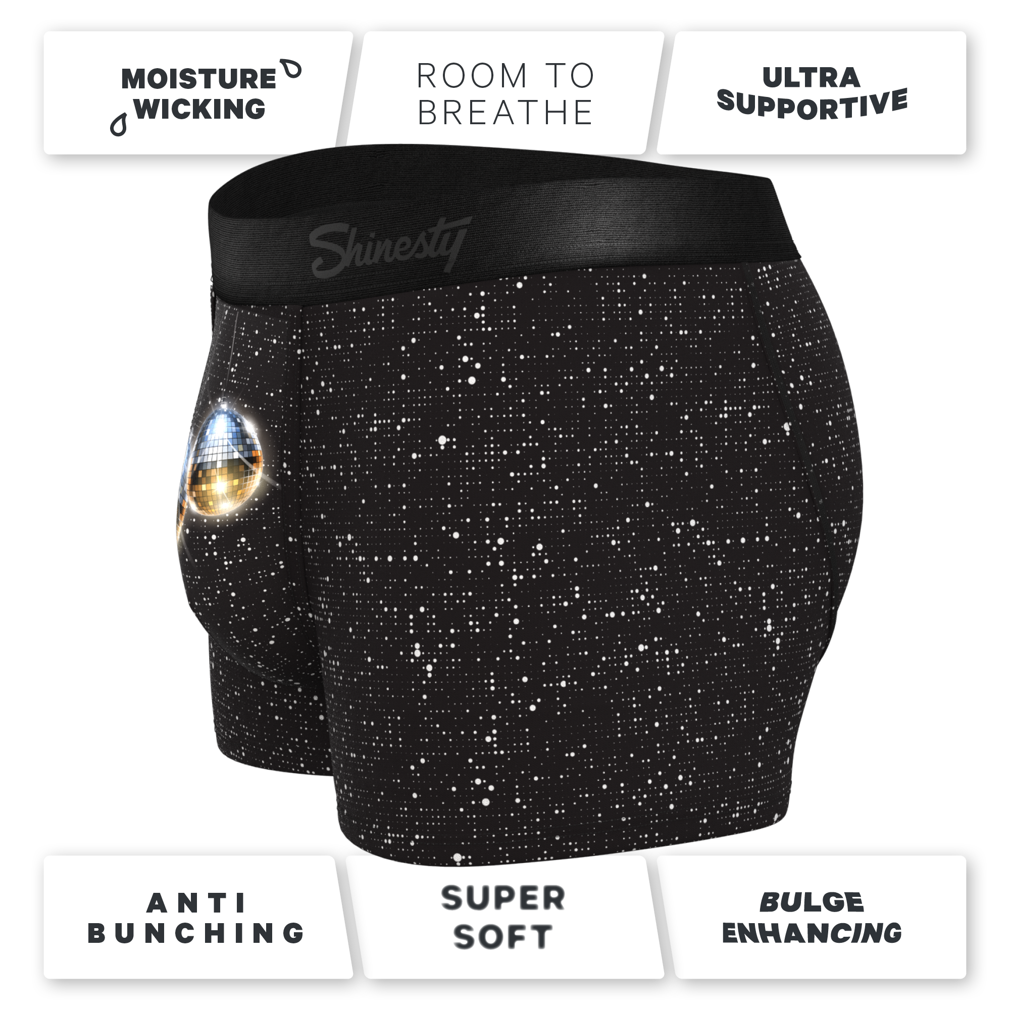 The Discotheque | Disco Ball Ball Hammock® Pouch Trunks Underwear - Shinesty