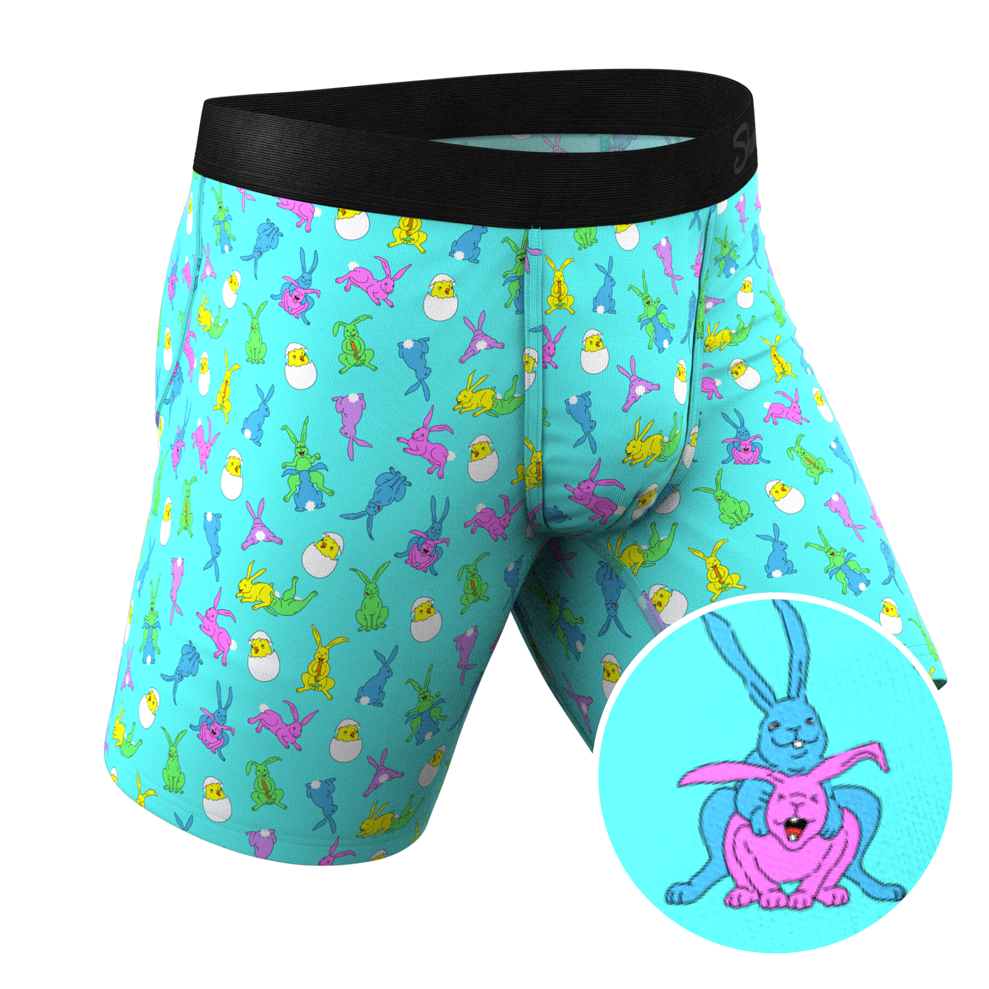 The Like Rabbits | Easter Animals Ball Hammock® Boxer - Long Leg - Shinesty