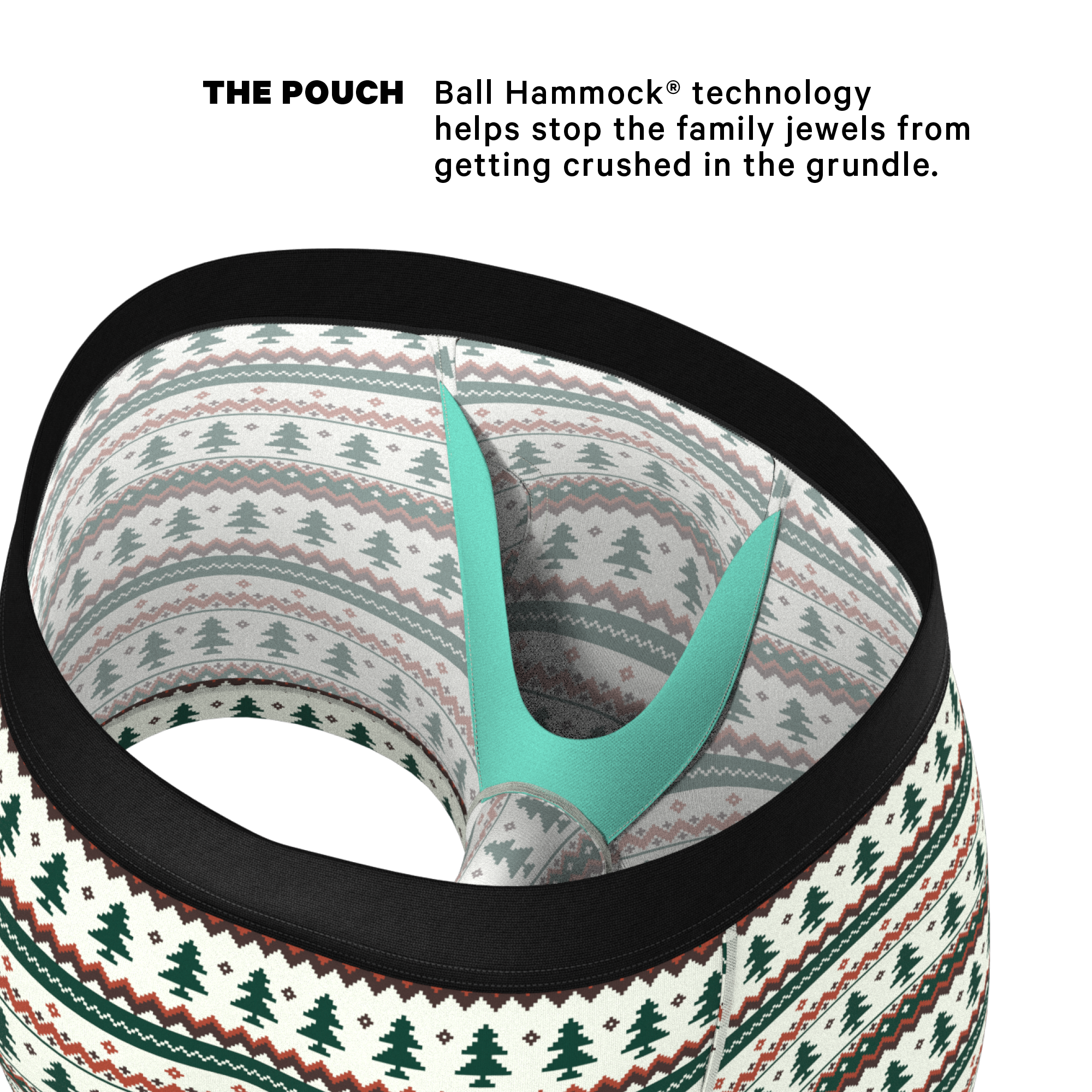 The Stuffed Stocking | Fair Isle Christmas Tree Ball Hammock® Pouch Trunks Underwear - Shinesty