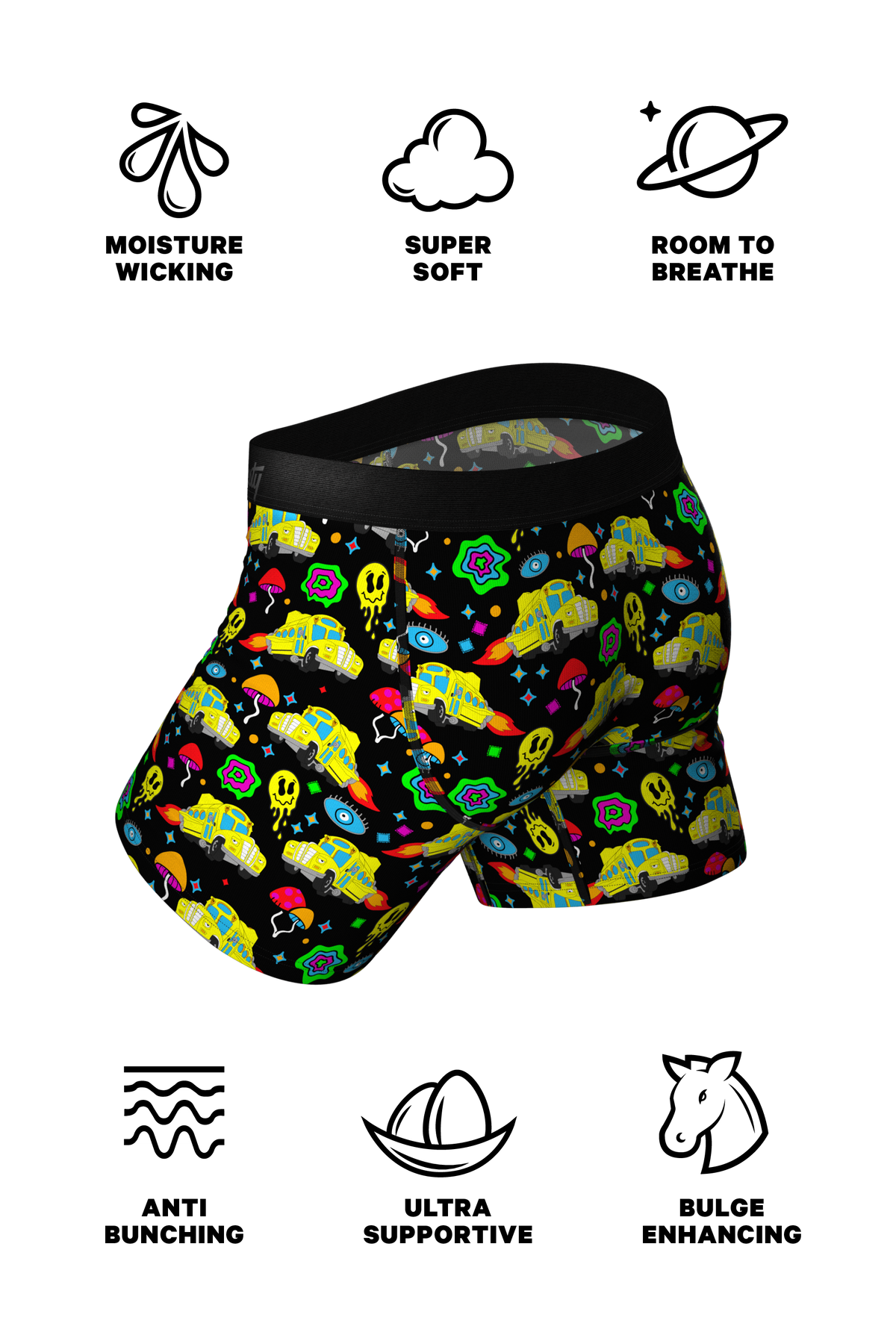 The Field Trip | School Bus Ball Hammock® Pouch Underwear With Fly - Shinesty