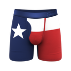 The First Rodeo | Texas Flag Ball Hammock® Pouch Underwear With Fly - Shinesty