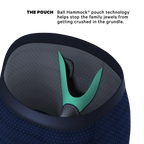 The Forget Me Not | Navy Dot Ball Hammock® Boxer - Long Leg - Shinesty
