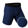 The Forget Me Not | Navy Dot Ball Hammock® Boxer - Long Leg - Shinesty