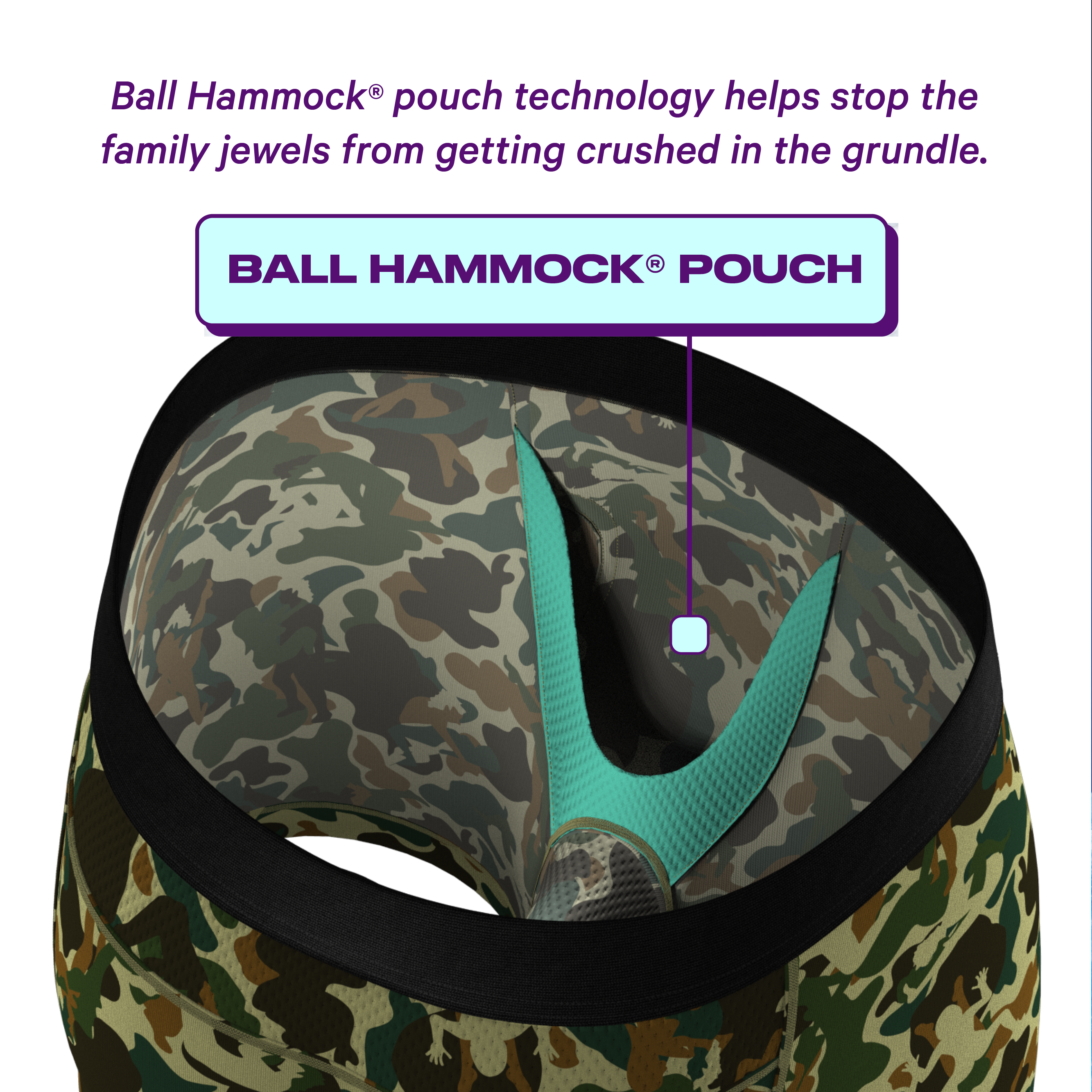 The Forni Camo | Camouflage paradICE™ Cooling Ball Hammock® Underwear - Shinesty