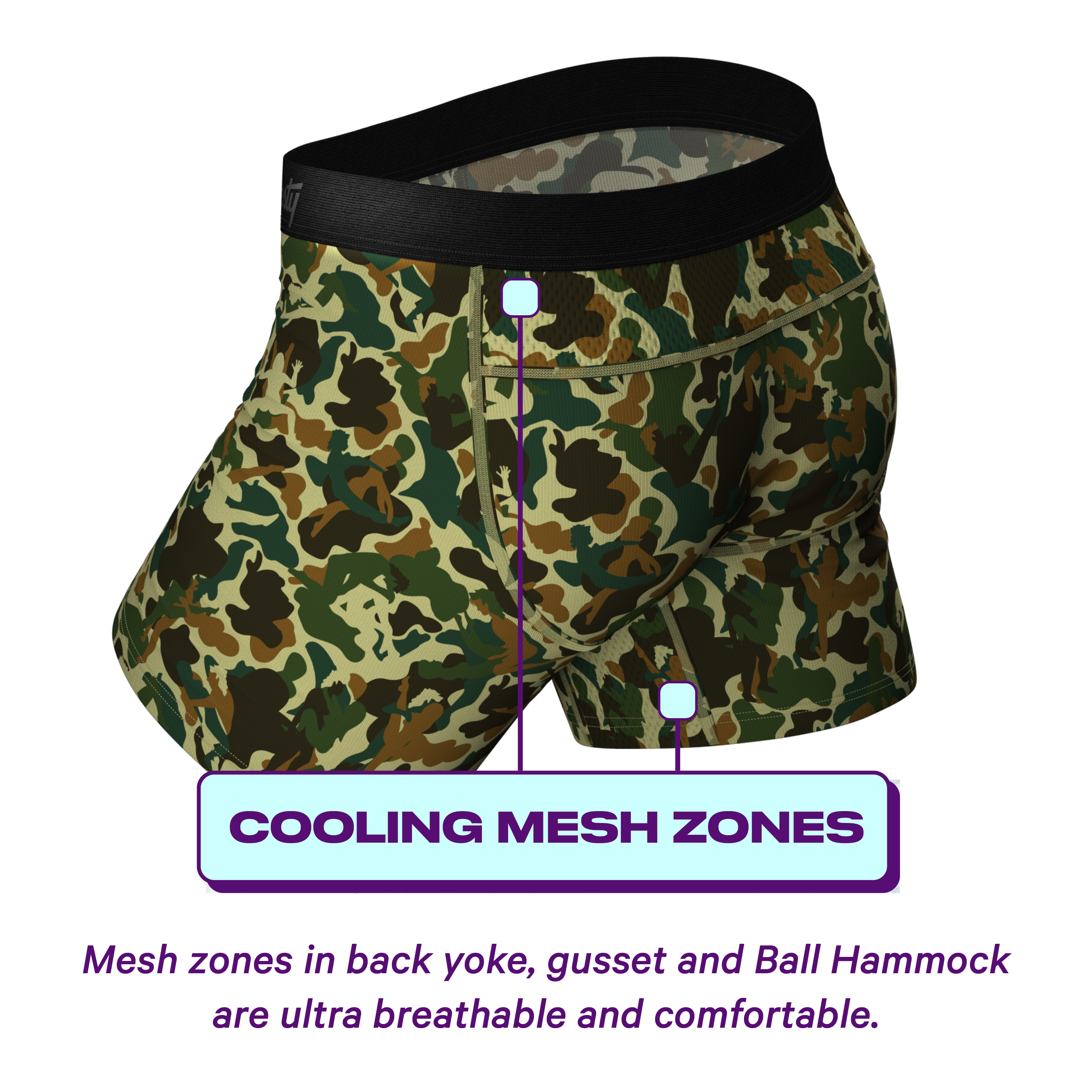 The Forni Camo | Camouflage paradICE™ Cooling Ball Hammock® Underwear - Shinesty