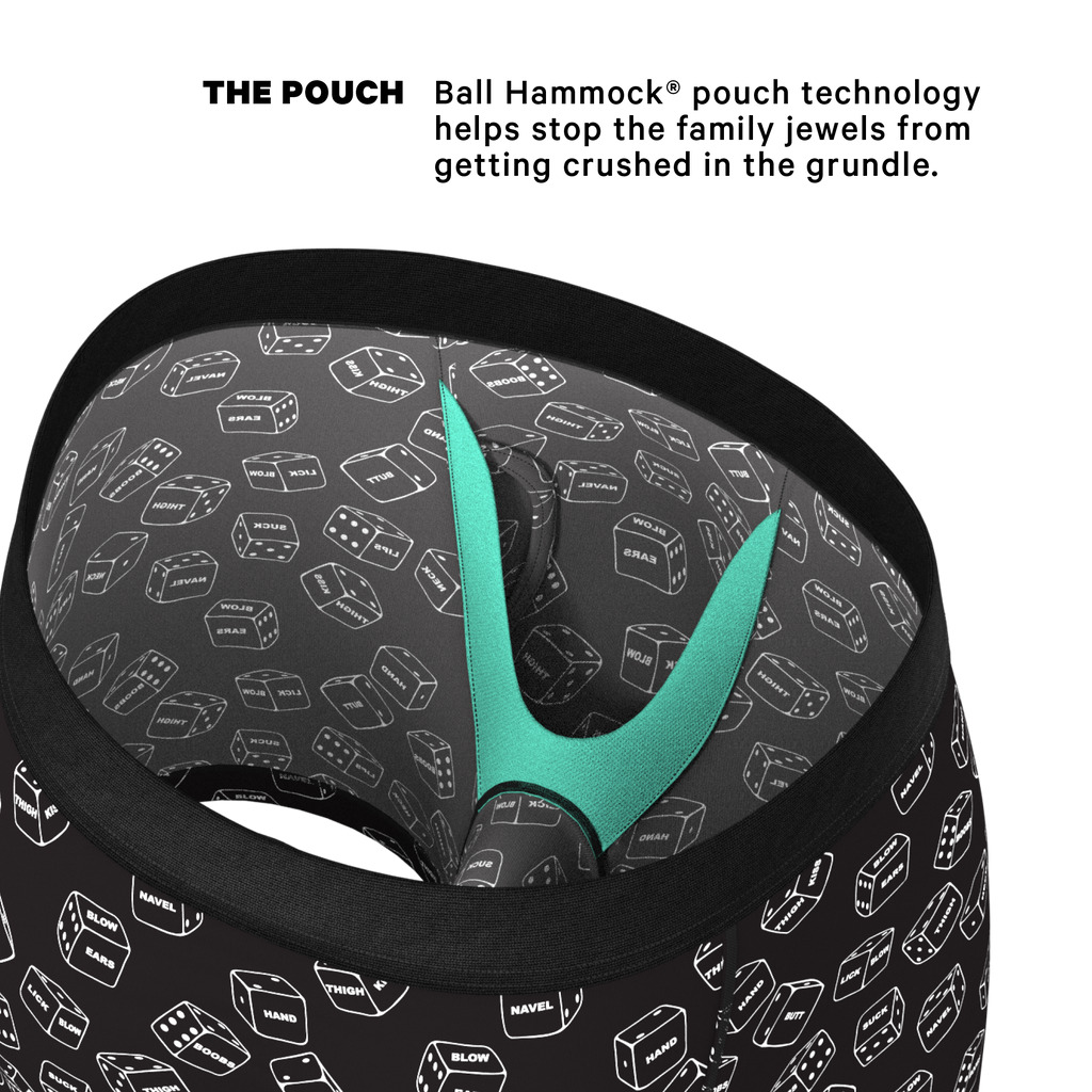 The Free For All | Glow In The Dark Dice Ball Hammock® Pouch Underwear With Fly - Shinesty