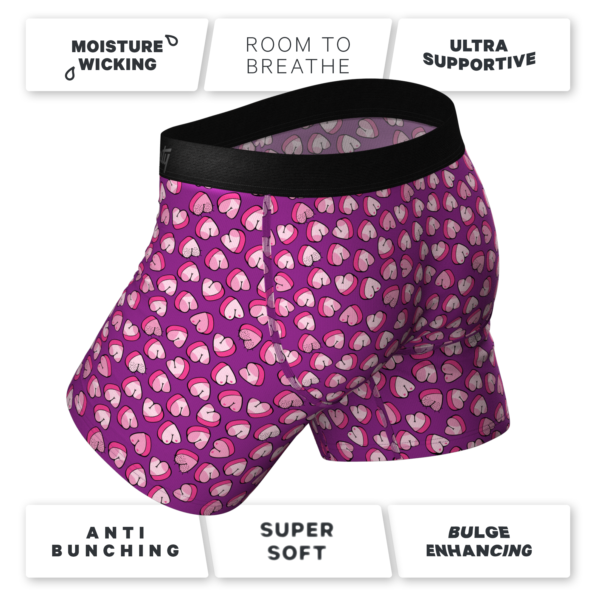 The Full Moon | Body Part Hearts Ball Hammock® Pouch Underwear With Fly - Shinesty
