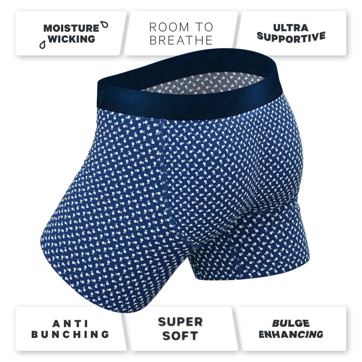 The Good Old Daisies | Flower Ball Hammock® Pouch Underwear With Fly - Shinesty