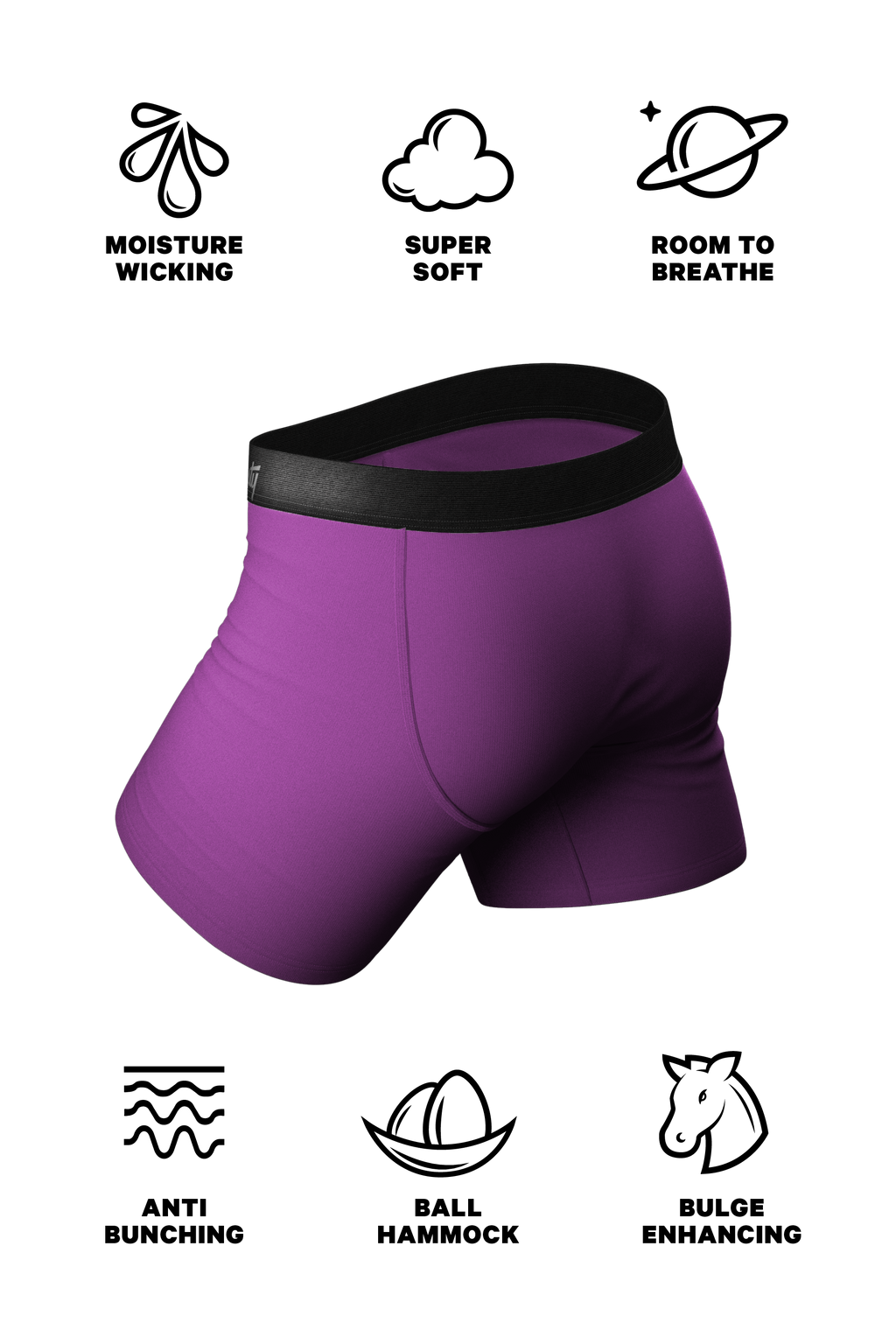 The Grape Jelly | Solid Purple Ball Hammock® Pouch Underwear - Shinesty