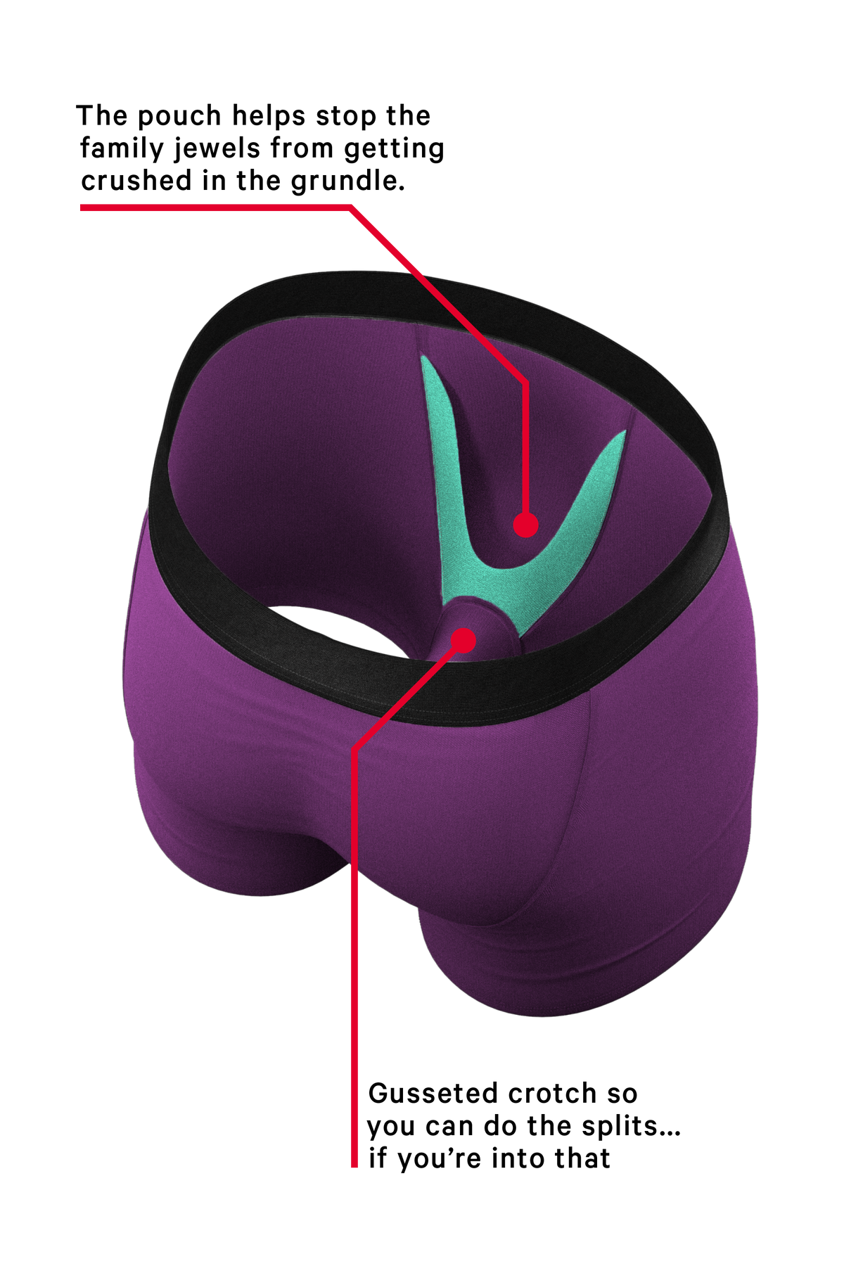 The Grape Jelly | Solid Purple Ball Hammock® Pouch Underwear - Shinesty