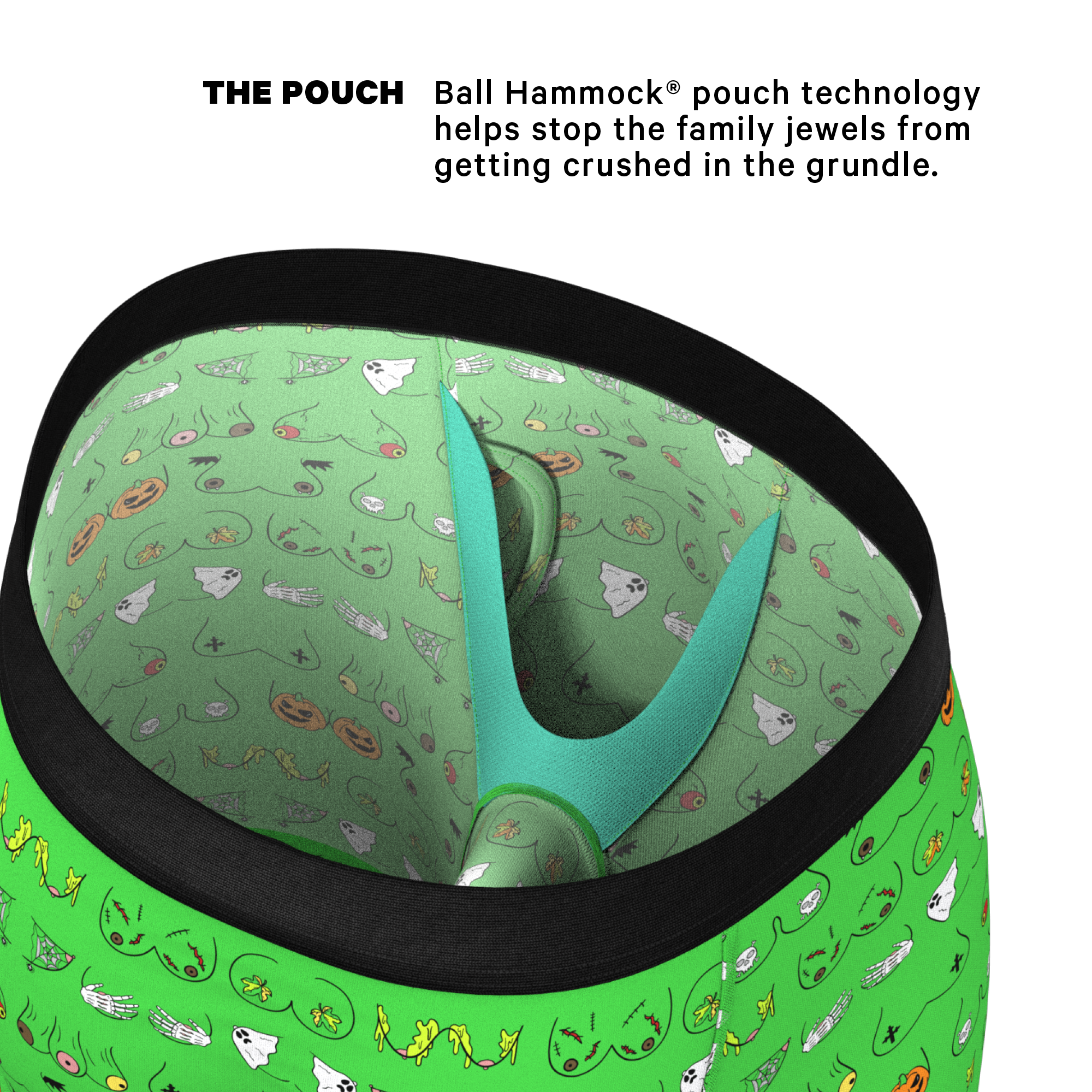 The Haunted Honkers | Halloween Bust Ball Hammock® Boxer - Long Leg - Shinesty