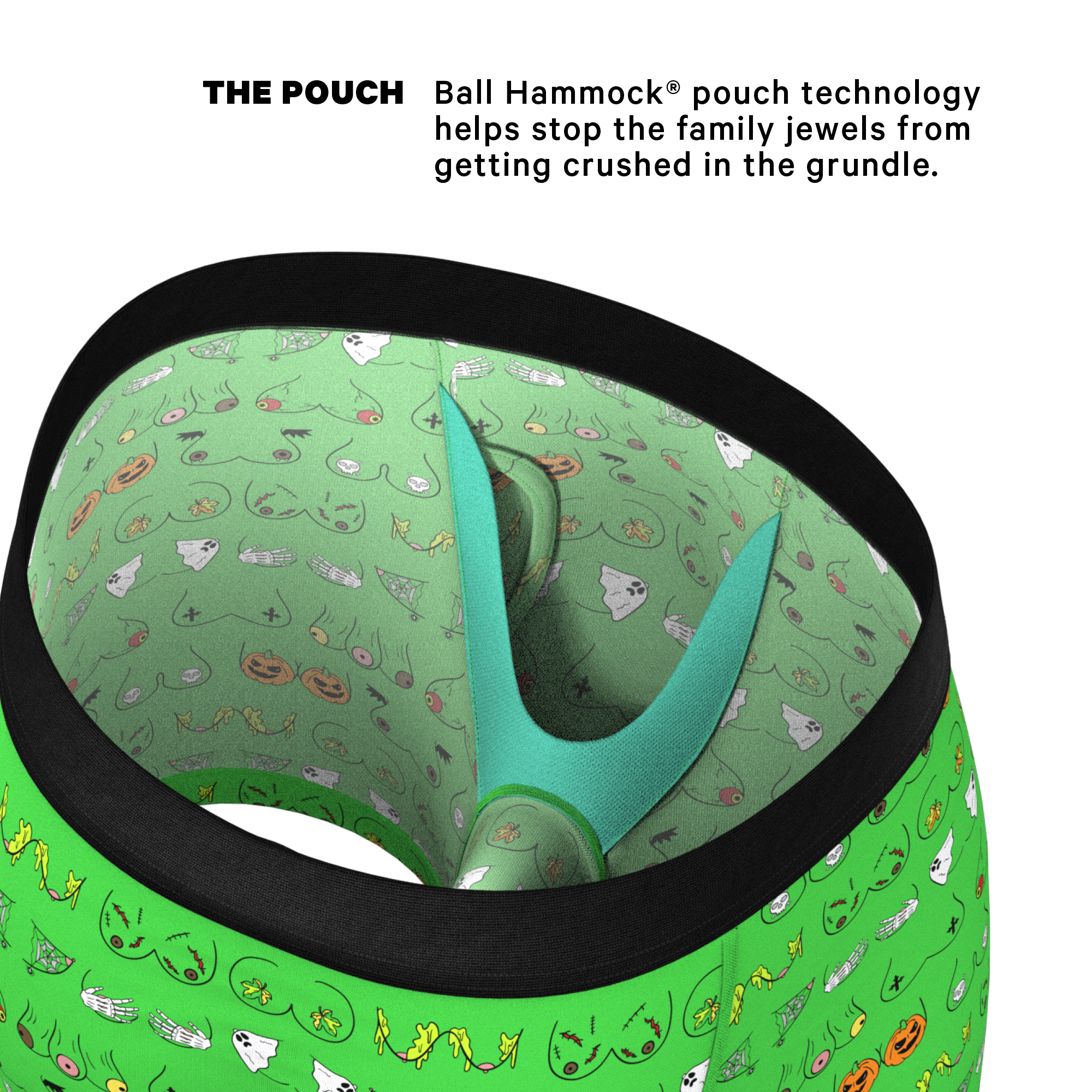 The Haunted Honkers | Halloween Bust Ball Hammock® Pouch Underwear With Fly - Shinesty