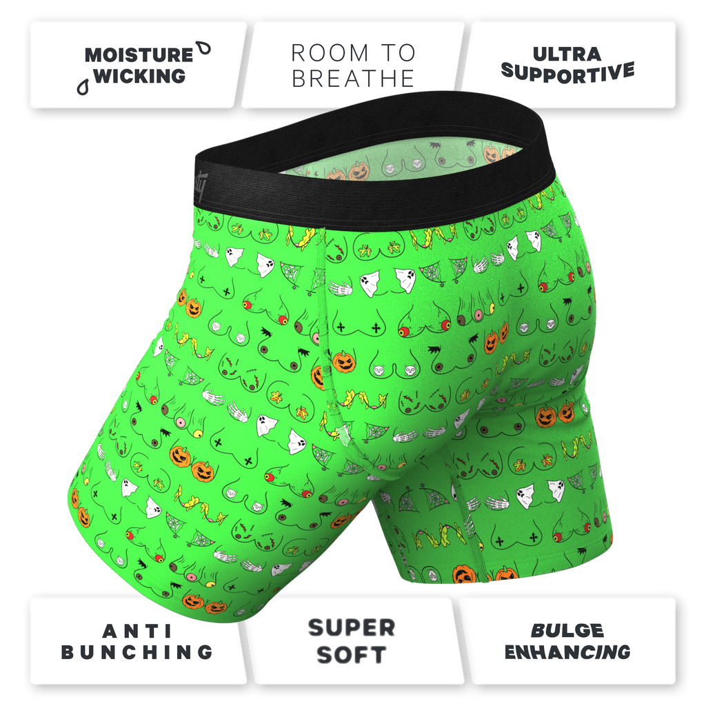 The Haunted Honkers | Halloween Bust Ball Hammock® Boxer - Long Leg - Shinesty