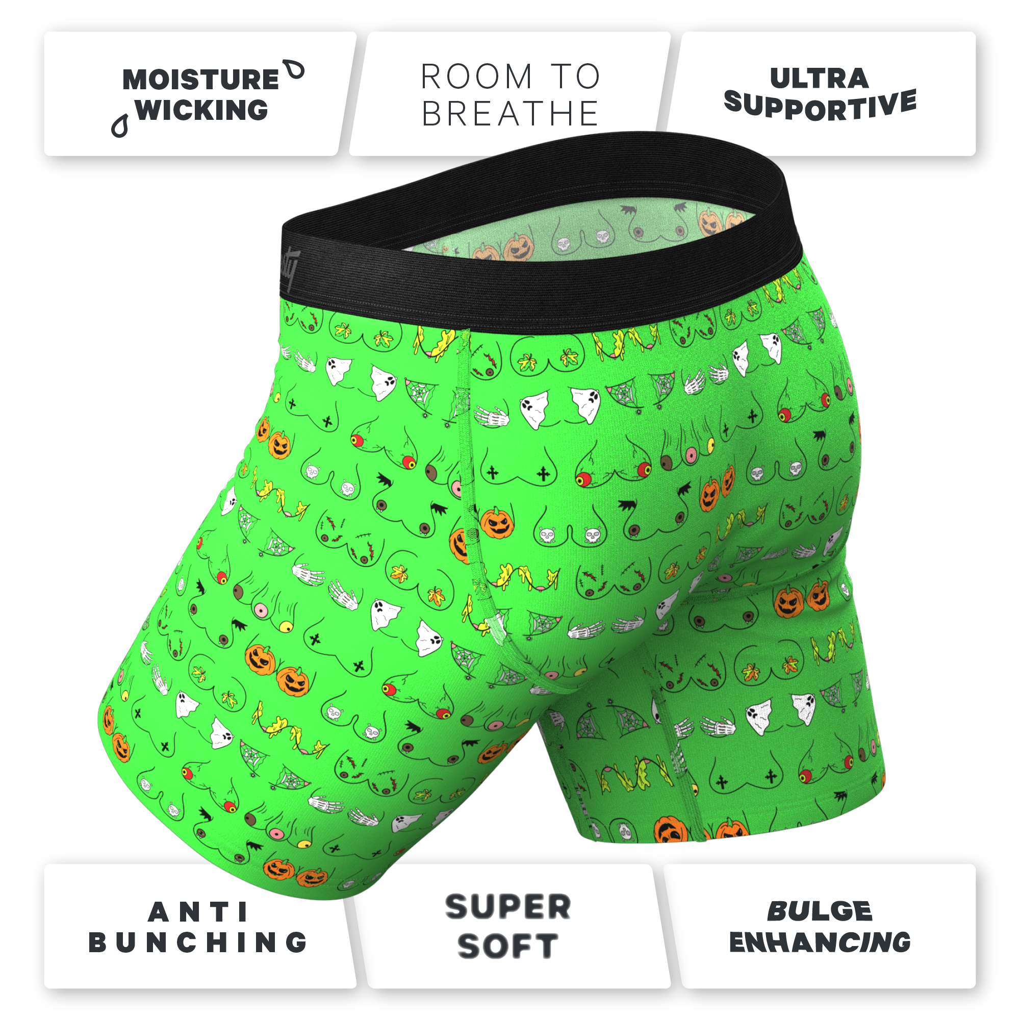 The Haunted Honkers | Halloween Bust Ball Hammock® Boxer - Long Leg - Shinesty