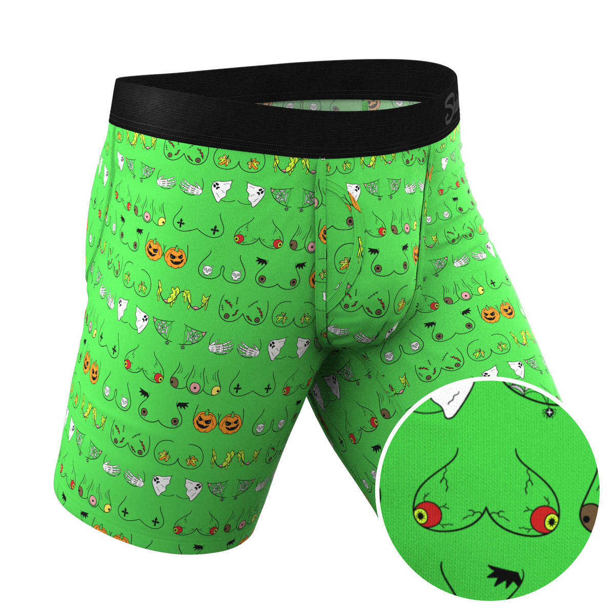 The Haunted Honkers | Halloween Bust Ball Hammock® Boxer - Long Leg - Shinesty