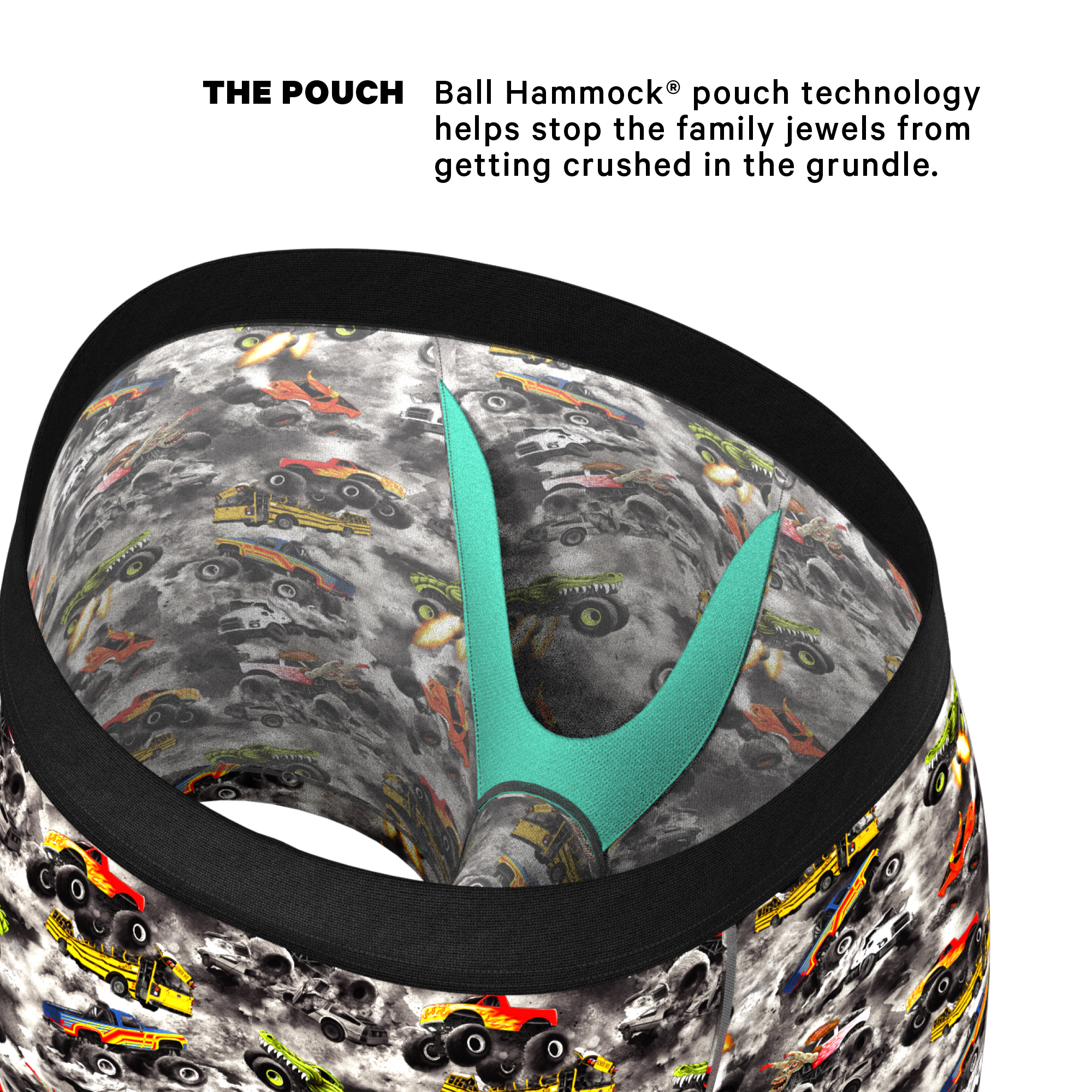 The Here Be Monsters | Monster Truck Ball Hammock® Pouch Underwear - Shinesty