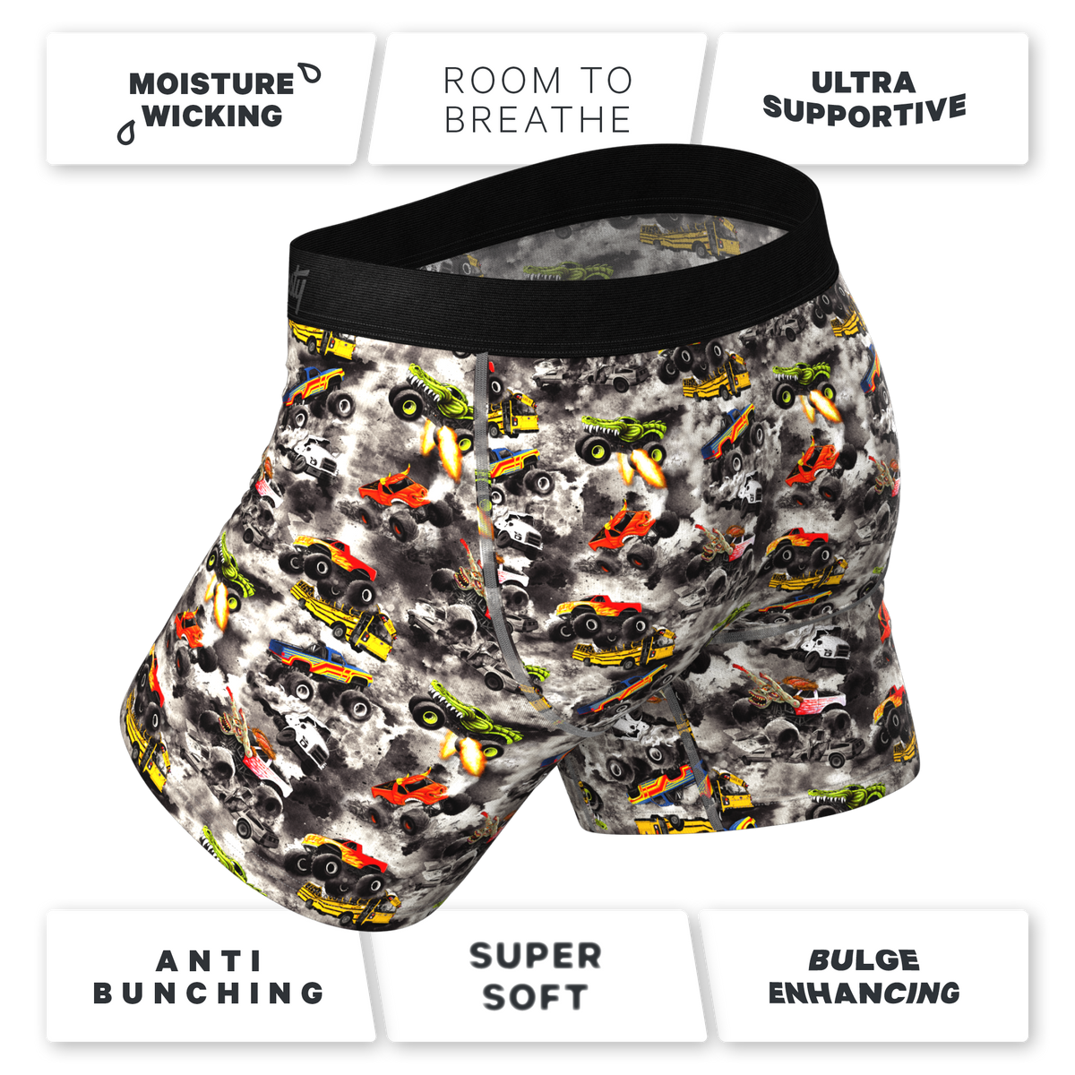 The Here Be Monsters | Monster Truck Ball Hammock® Pouch Underwear - Shinesty