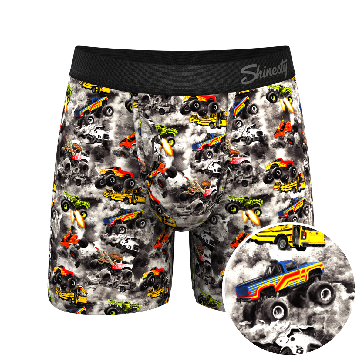 The Here Be Monsters | Monster Truck Ball Hammock® Pouch Underwear With Fly - Shinesty