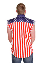 The Democracy of Denim | USA Sleeveless Denim Shirt - Shinesty