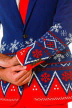 The Nordic Gentleman | Navy Fair Isle Ugly Christmas Suit - Shinesty