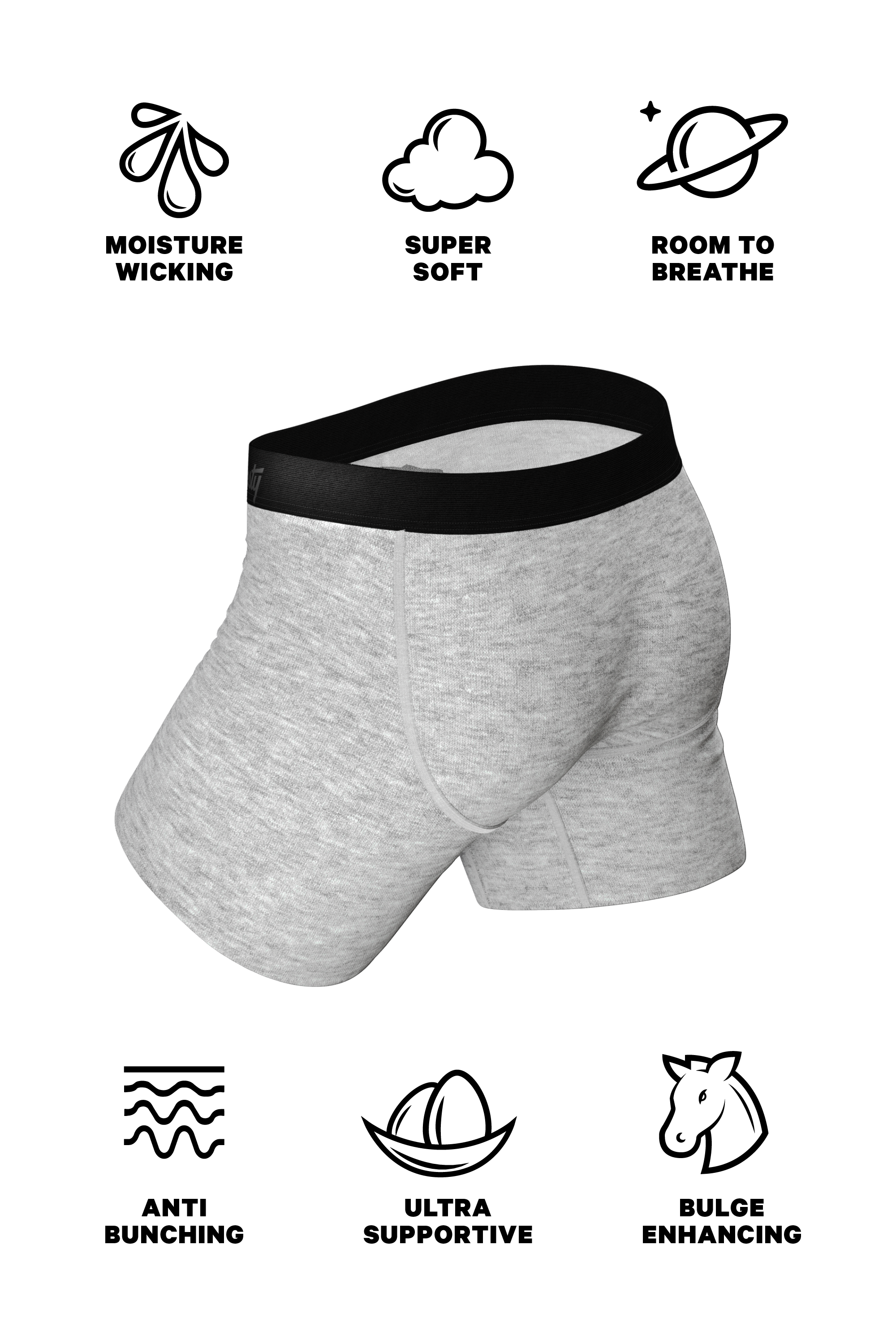 The Intramural Champ | Heathered Grey Ball Hammock® Pouch Underwear - Shinesty