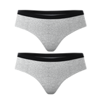 The Intramural Champ | Heather Grey Cheeky Underwear Couples Matching 2 Pack - Shinesty
